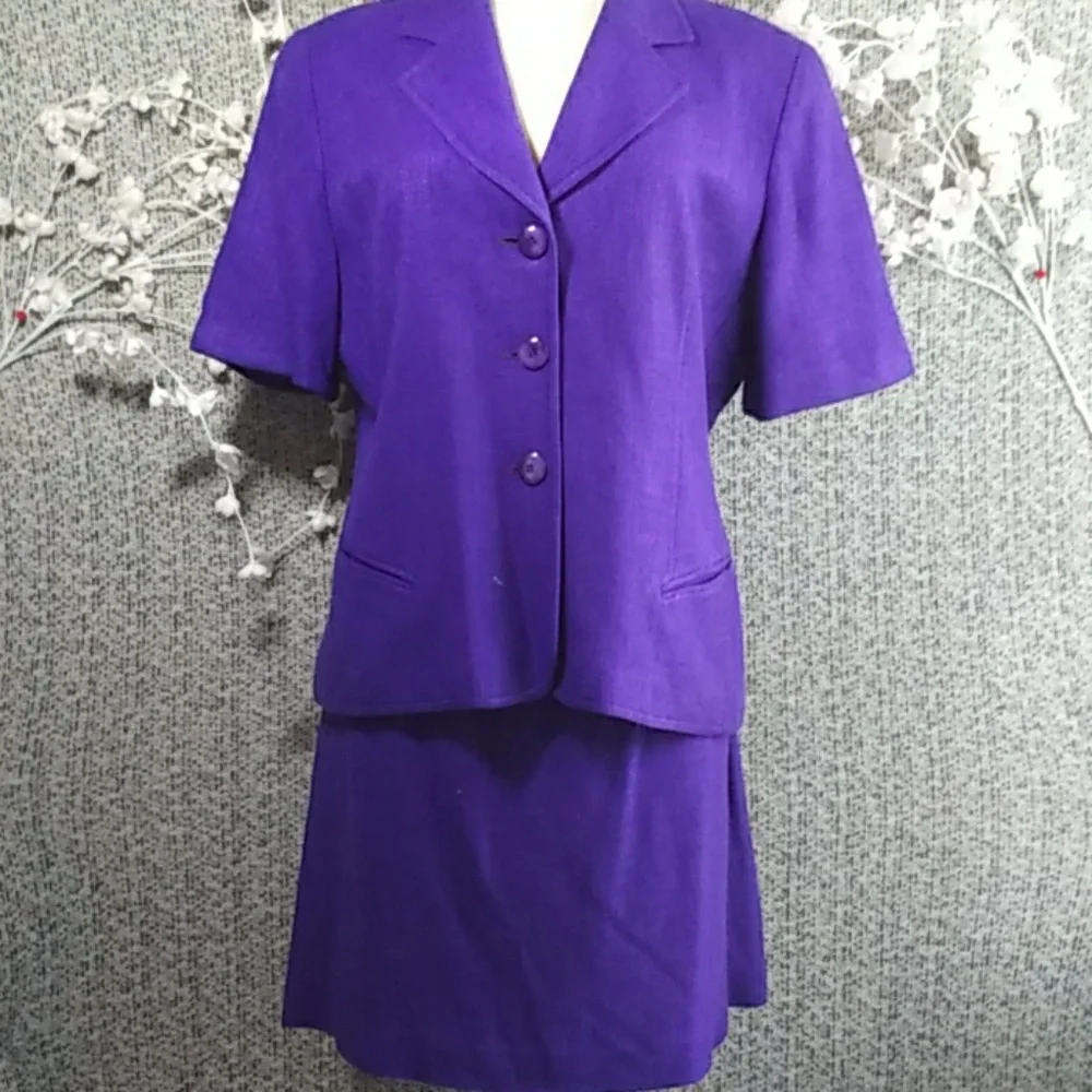 VTG Dior Suit Two Piece Padded Shoulders Pencil Skirt
